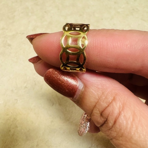 18k SD GOLD LUCKY MONEY CATCHER RING sizes 5.5 and 6.0 / 2g & 2.2 - Picture 1 of 9